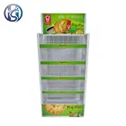Cheap iron 5 tier biscuit cookies display stand retail store metal food biscuits display shelf