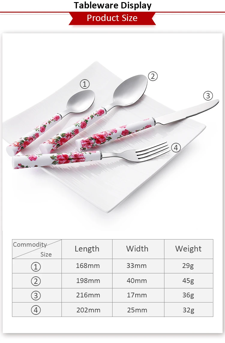 Family Reunions Use Plastics handle Cutlery Set Stainless Steel