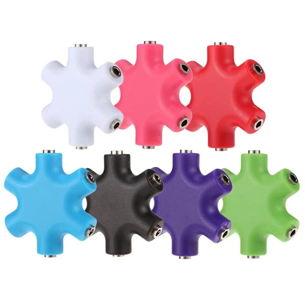 6 Way Multi Headphone Splitter Jack 3.5mm Aux Adaptor, White \black \red\orange\yellow\green\blue \pink \purple
6 Way Multi Headphone Splitter Jack 3.5mm Aux Adaptor, White \black \red\orange\yellow\green\blue \pink \purple