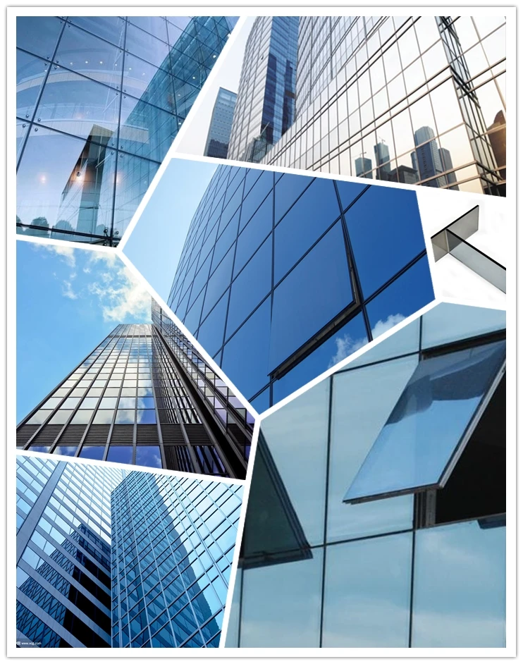 reflective glass pvc 60mm sash clear float glass triple glazed windows