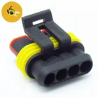 4 Pin Sealed Waterproof Electrical Wire Connector Female Plug Set AMP 282088-1