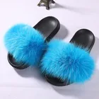 Wholesale EVA fur slippers women sandals real fur slippers