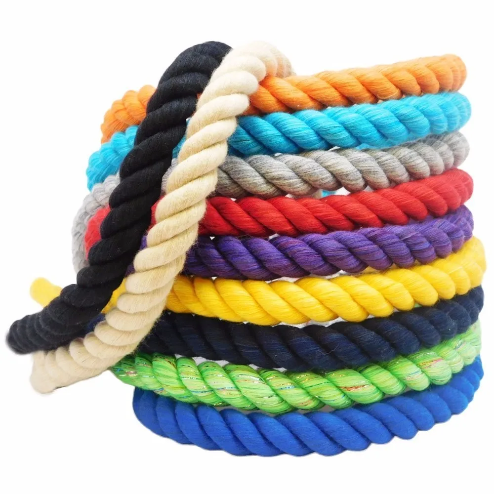 3 Strand Braided Cotton Rope,Three Color Twisted Cotton Rope,Fancy