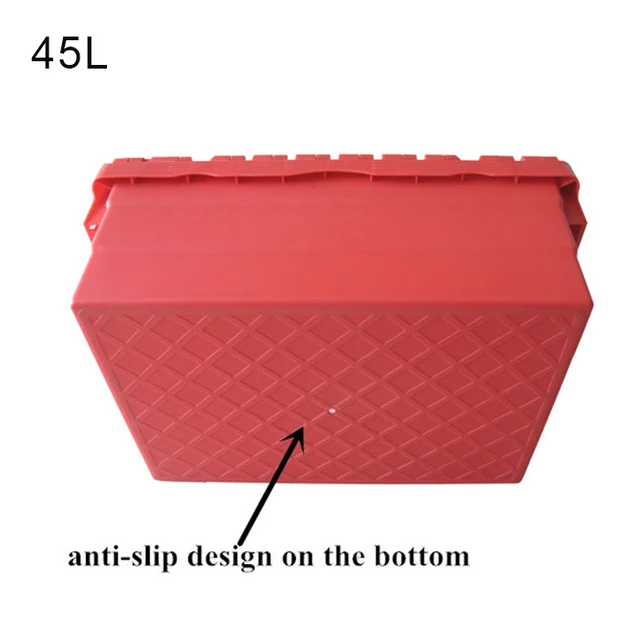 red nesting plastic storage box and sundries bin