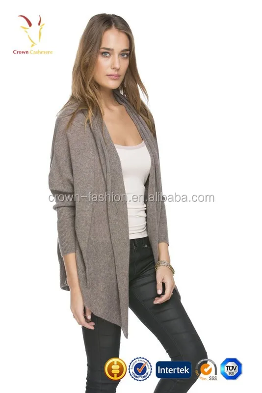 Fashion Cashmere Shawl Open Front Silk Cardigan