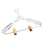Golden Hook Broad Ended Wide hangers Coat and Suit Hanger with Pant Rack