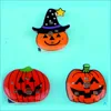 wearable flashing halloween pumpkin led plastic badge