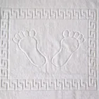 White 100% Cotton Hotel Logo Jacquard Floor Towel