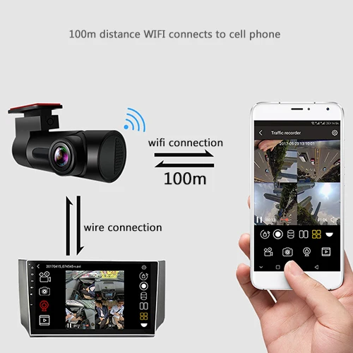360 degree panoramic car cam tachograph with wifi 3