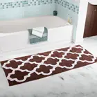 Moroccan Pattern Extra Long Bathroom Rug Microfiber Washable Non-Slip Soft Absorbent Decorative Bath Mats Runner Floor Mat