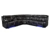 Hot-selling U shaped black leather recliner sofa massager with cup holder