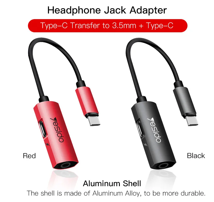Drop Shopping Type-C Audio Connector Adapter Usb C To 3.5Mm Jack Aux Audio Splitter Adapter