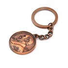 Wholesale trolley coin keyring custom antique gold souvenir key chain