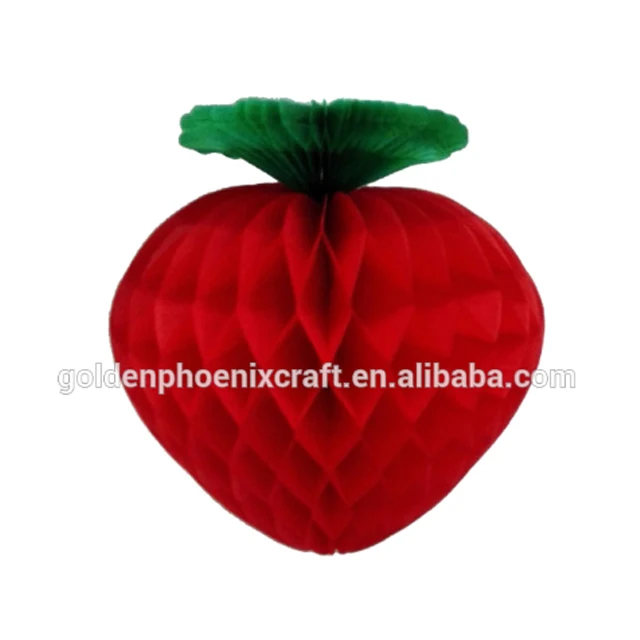 tissue paper craft hanging strawberry honeycomb decoration