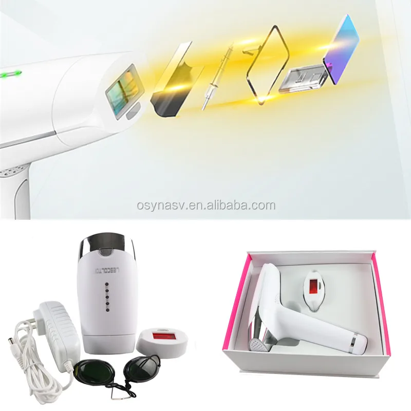 

IPL Laser Permanent Hair Removal Machine LCD Screen Painless Epilator Face Body Beauty Tool Electric Depilador Trimmer, Ivory