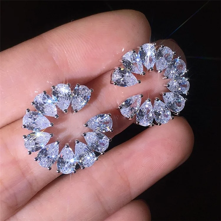 Flower Earrings Water Drop CZ Real 925 Sterling Silver Statement Party Wedding Stud Earrings For Women Jewelry
Flower Earrings Water Drop CZ Real 925 Sterling Silver Statement Party Wedding Stud Earrings For Women Jewelry
