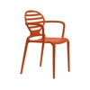 Nordic fashion modern design red color plastic stackable cafe chair