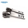 Gunmetal Shiny Surface Custom Stamping Logo Rectangle Shape Zipper Slider Zipper Puller