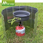 10 Plates Outdoor Wind Deflectors Foldable Screens Windshield Lightweight Compact Folding Camping Stove