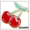 Supplier Eco-friendly Custom Logo Metal Cherry Pins Plated Golden
