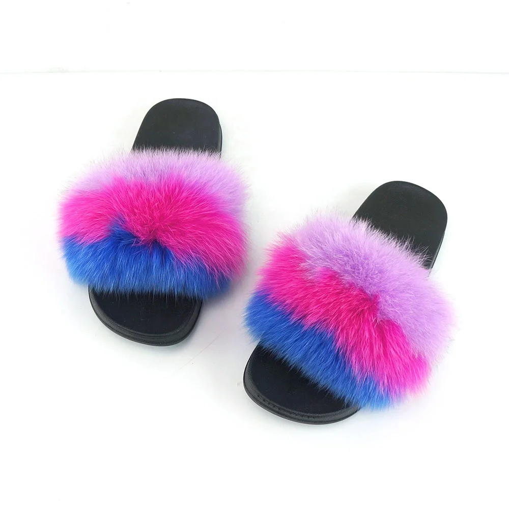 slides shoes fur