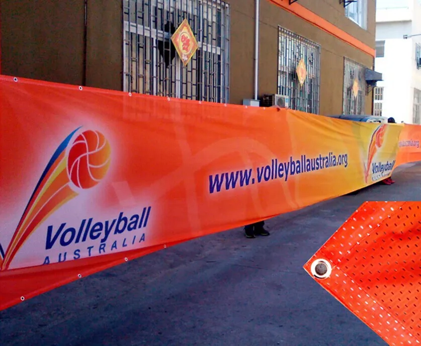 Inkjet Printed Wind Resistance Mesh Fence Banner Outdoor Mesh Banner