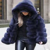2018 Fashion Faux Fur Hooded Coat Winter Clothing For Women Fake Fox Fur Waistcoat &Jacket For Lady XXXL