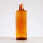 Factory new design high-end spray paint amber alcohol glass bottles
