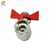 full flow red butterfly handle plated 11/2 3/4 inch brass bronze ball valve