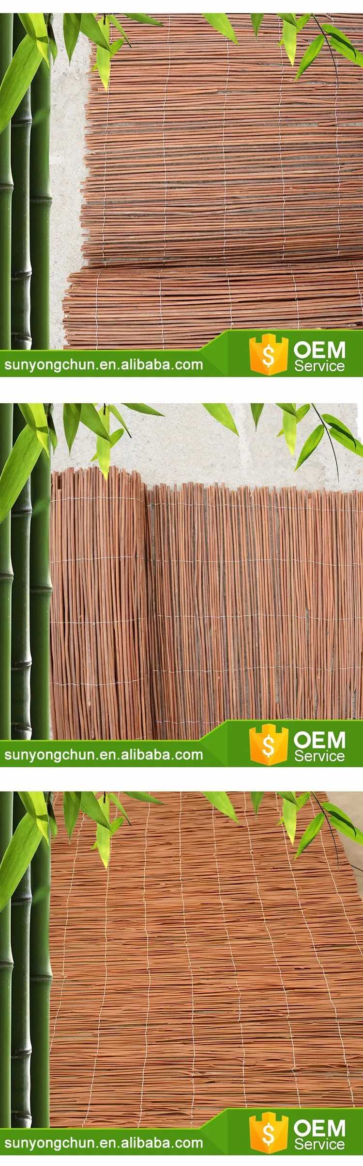 Factory sale natural cheap customized eco friendly agriculturecial garden fence Black Fern Fence with wire or galvanized wire