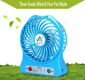 rechargeable electric led desk fan light