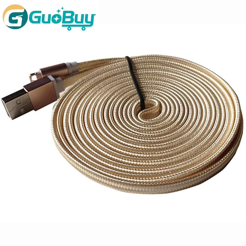 Hottest and Cheapest fast charging speed braidred fabric flat micro usb charging cable, 8pin usb data cable - ANKUX.COM