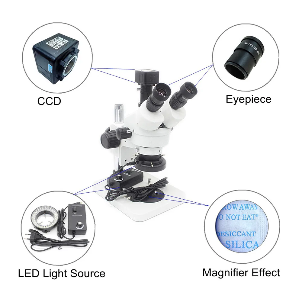 FTSM-45T1 LED Illumination Stereo Zoom Microscope Optical Lab Equipment