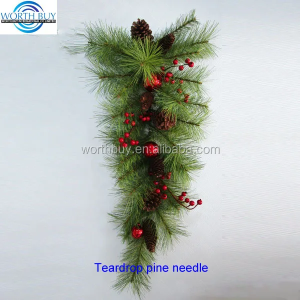 teardrop pine needle artificial christmas swag