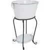 Large Ice Bucket Beverage Holder with Stand and Tray for Parties