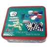 9 in 1Dominoes Cribbage Dice cup Dice Poker Chips Playing cards Chess Backgammon Checkers Magnetic board game