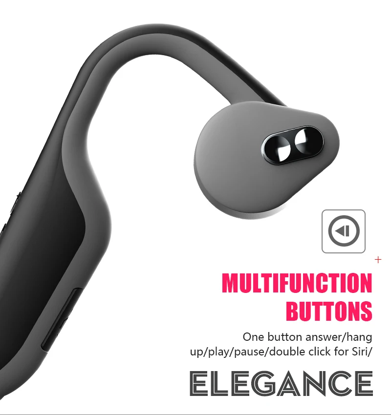 New 2019 Stereo Bone Conduction Bluetooth Headset Bluetooth 5.0 Wireless Sports Earphone - ANKUX.COM