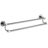 24" Stainless Steel Double Towel Bar Bathroom Shelf Double Rod Chrome Finishing Wall Mount Rack Contemporary Style