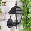 Antique wrought classic black up-and-down retro glass outdoor wall lamp vintage