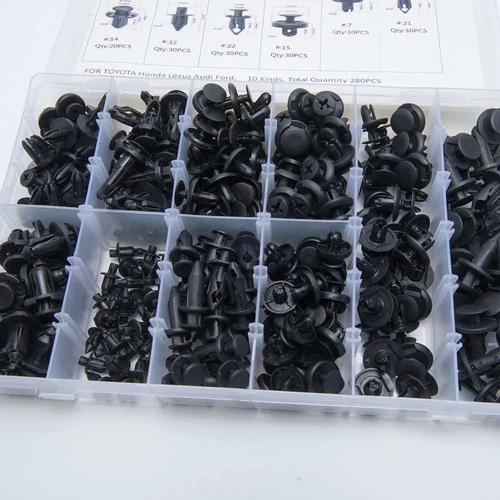 30pcs Black Plastic Rivets Door Trim Retainer Clip for Car Bumper Fender