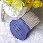 Non Slip three lines Plastic Handle Stainless Steel Pins Human Hair Cleaning Lice Nit Louse Tick Flea Terminator Comb