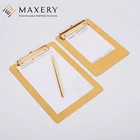 Clip Board Stainless Steel Clamp Maxery Muti-function Stainless Steel Brass Gold Metal Clip Board A4