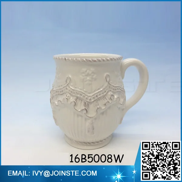 plain white ceramic flower mug set two color porcelain coffee