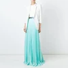 Hot Sale Women Long Style Silk Pleated Skirts,Oem Blank Light blue Pleated Maxi Skirts for women