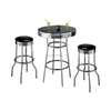 Chrome home kitchen bar furniture round pub table and bar stools set