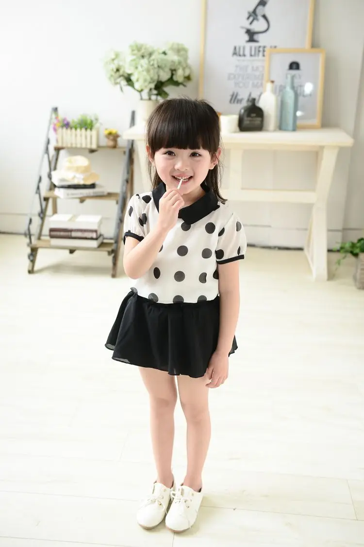 Baby girls clothing set girl clothes summer kids clothes dot printing new roupas infantis menina fashion children's clothing