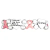 Personalized Pink Ribbon Breast Cancer Awareness Beaded Elastic Bracelets