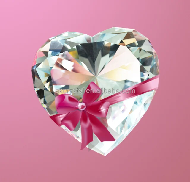 wedding gifts for guests cheap price heart shaped red crystal