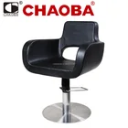 Black Beauty Salon Hydraulic Styling Chair With Round Base