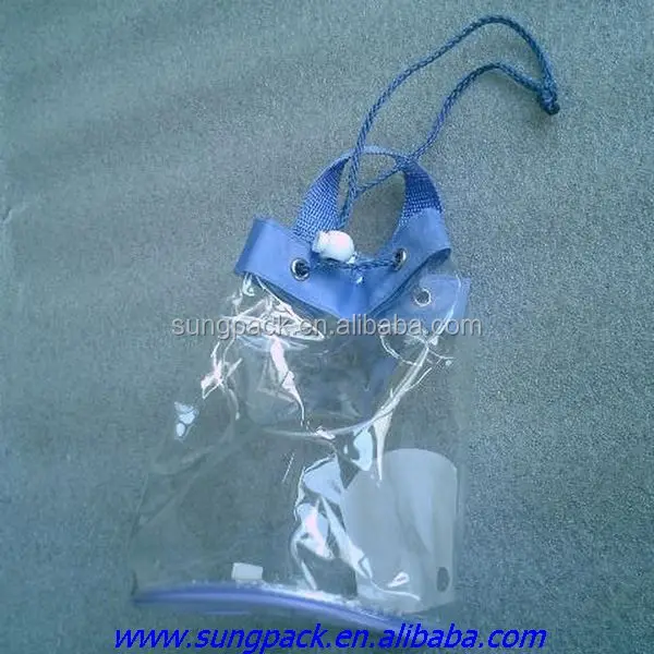 clear vinyl pvc drawstring bag for gift promotional cosmetic bag